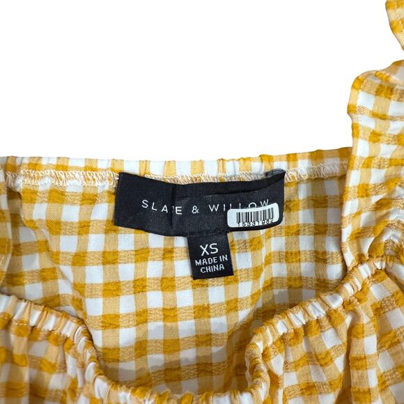Slate & Willow Gingham Tank Top in Yellow, Size XS - Picture 6 of 8